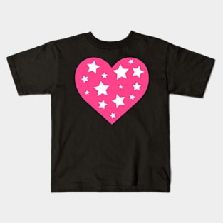 Star Pink Heart Design Kids T-Shirt